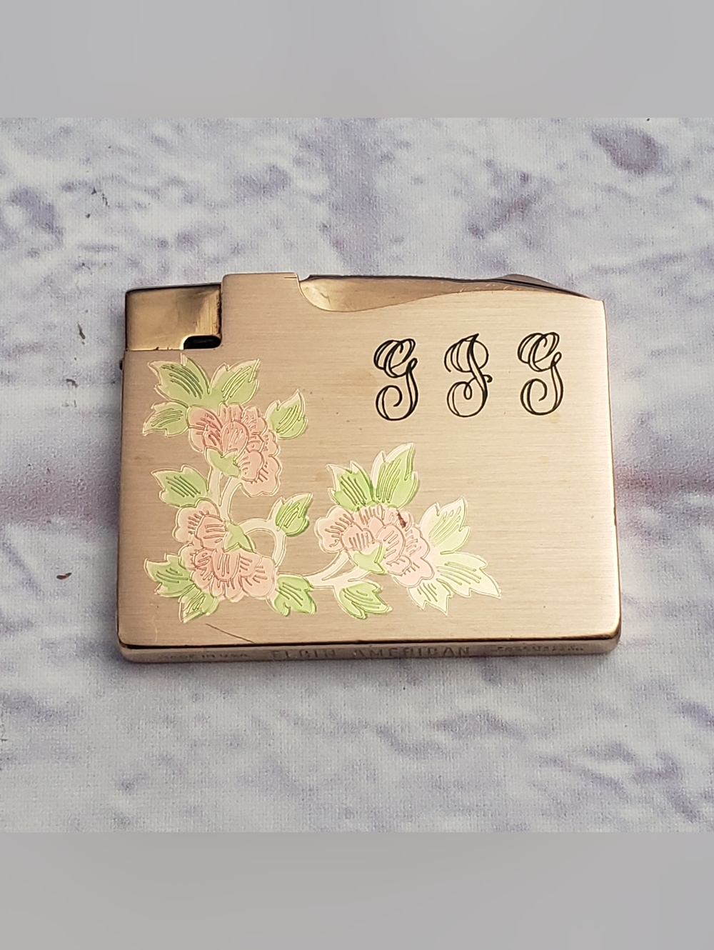 VINTAGE 1950s ELGIN AMERICAN Lighter Collectible Monogram